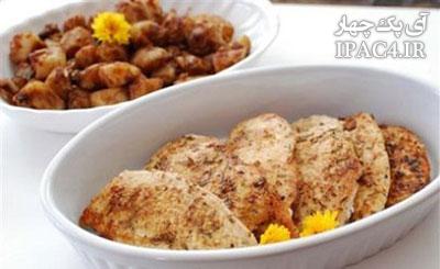 طرز تهیه مرغ سرخ شده با لیمو عمانی